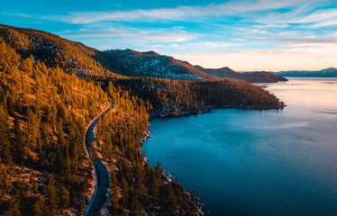 Aerial Of Lake Tahoe - obrazy, fototapety, plakaty