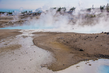 Landscape of Norris Geyser Basin, Yellowstone National Park