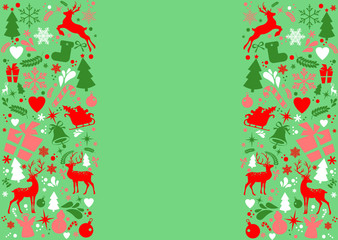 Merry Christmas and New Year decorations elements seamless pattern border, Christmas backgrounds and wrapping paper. Vector file