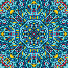 Colorful Tribal Ethnic Festive Abstract Floral Vector Pattern