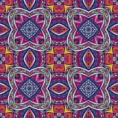 Abstract geometric colorful intricate seamless pattern ornamental.