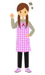 女性保育士　怒る　全身