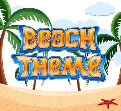Cartoon Beach theme scene