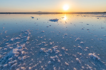 Sunset at Larnaca's Salt Lake, Cyprus