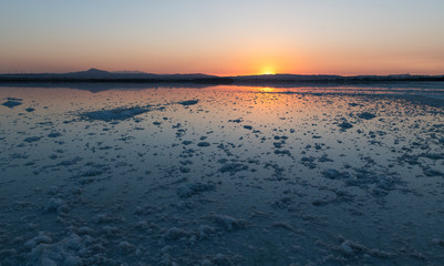 Sunset at Larnaca's Salt Lake, Cyprus