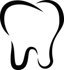 Line drawing of tooth