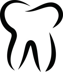 Line drawing of tooth