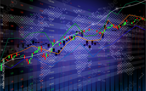 Stock Market Or Forex Trading Chart With Indicator On World Map - 
