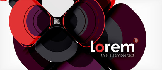 Round triangles geometric shapes composition