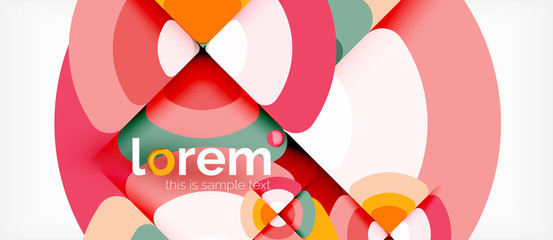 Fototapeta premium Circles and triangles geometric abstract background. Trendy abstract layout template for business or technology presentation or web brochure cover, wallpaper