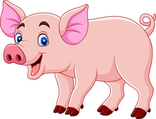 Smiling pig cartoon