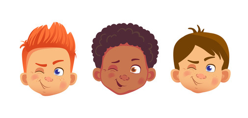 faces of boys character set