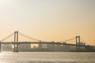 Fototapeta na wymiar 夕方のレインボーブリッジ　Rainbow Bridge in Tokyo