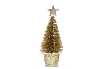 Christmas toy, Christmas tree. New Year. Isolated on white background, side view.