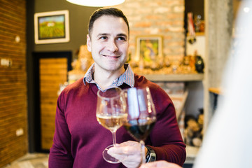 Man Toasting in restaurant 