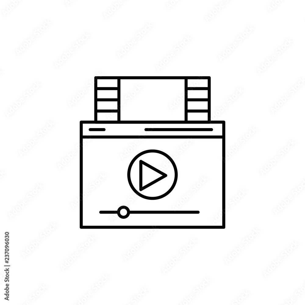 Poster video player icon. element of video products outline icon for mobile concept and web apps. thin line