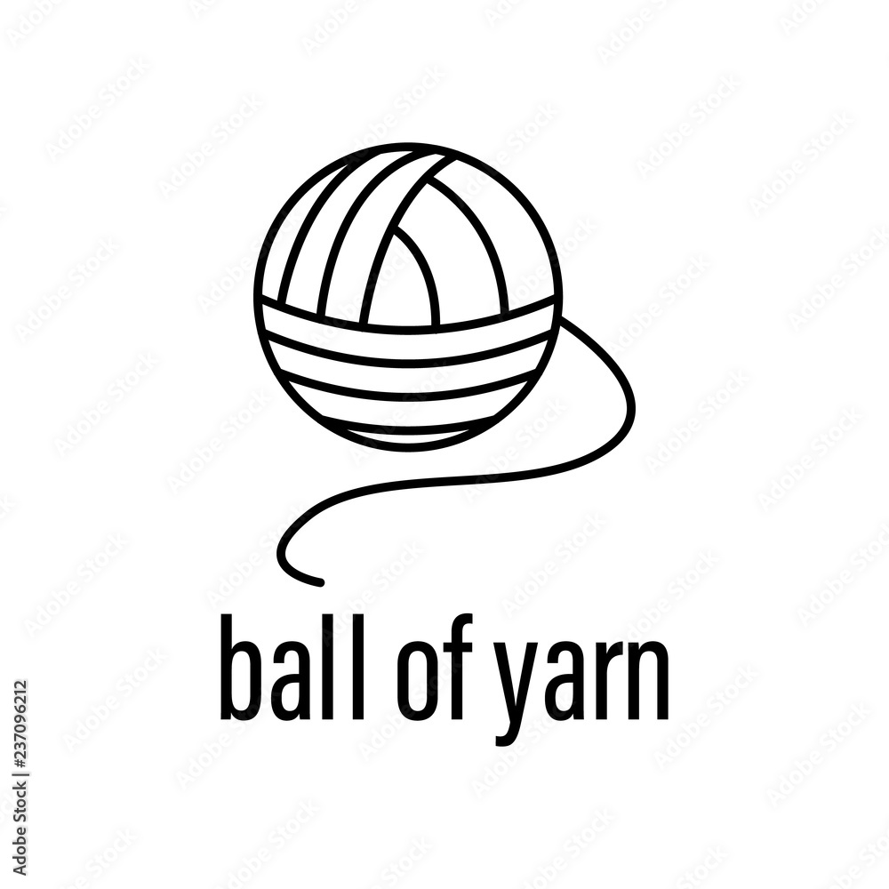 Poster ball of yarn icon. element of raw material with description icon for mobile concept and web apps. ou