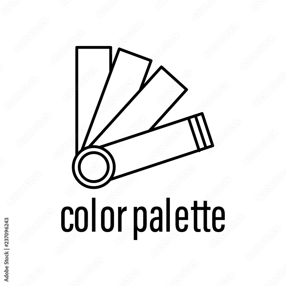 Poster color palette icon. element of raw material with description icon for mobile concept and web apps. o