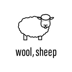 wool, sheep icon. Element of raw material with description icon for mobile concept and web apps. Outline wool, sheep icon can be used for web and mobile