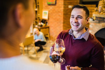 young couple in a bar