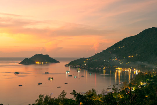 koh tao island and nang yuan harbor surathani one of most popular traveling destination in southern of thailand