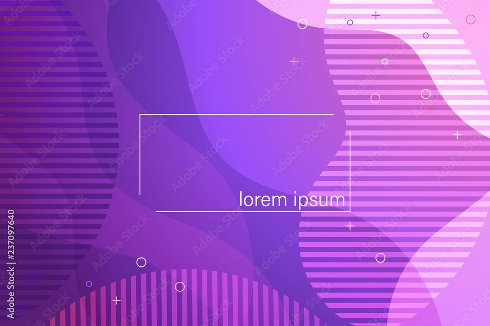 Poster flat design abstract gradient vector horizontal background. geometric shapes banner with fluid effec