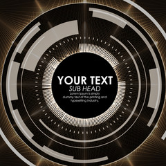 Abstract gold digital technology background. Abstract technology communication concept. Various technology elements.