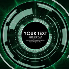 Abstract green digital technology background. Abstract technology communication concept. Various technology elements.