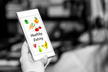Healthy eating concept on a smartphone