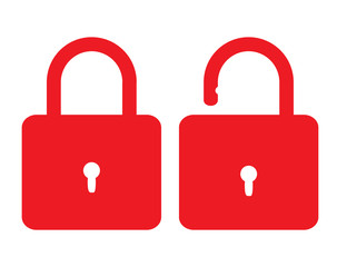 open close lock icon on white background. flat style. lock open and closed icon for your web site design, logo, app, UI. lock sign. padlock symbol.