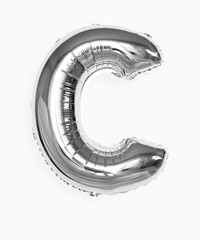 Capital letter C silver balloon