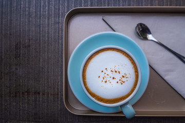 cappuccino top view, coffee time