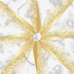 Gardinen Luxury Marble Mosaic with Gold Star Seamless Pattern © kronalux