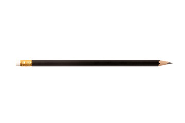  Black pencil isolated on white background.