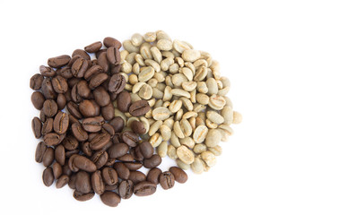 Coffee been on white background