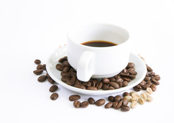 Coffee cup on white background