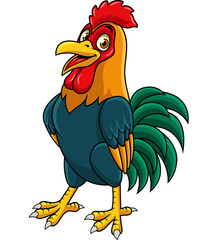 Cartoon rooster posing © matamu