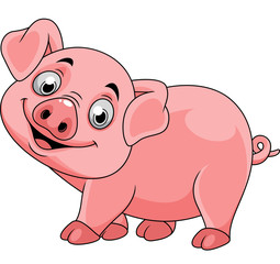 Smiling pig cartoon