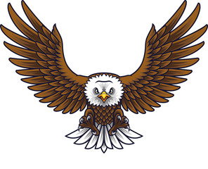 Naklejka premium Kreskówka maskotka orzeł