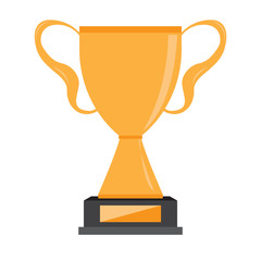 Isolated golden trophy image. Vector illustration design