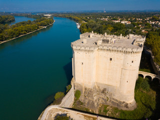 Fototapeta na wymiar Aerial view of Chateau de Tarascon