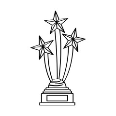 Star shape golden trophy icon. Vector illustration design