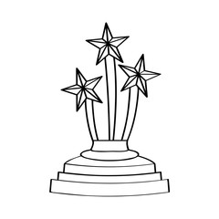 Fototapeta premium Star shape golden trophy icon. Vector illustration design