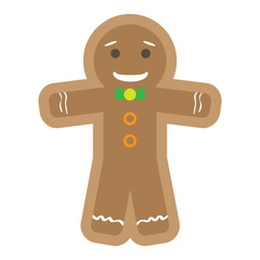 Isolated happy gingerbread man. Vector illustration design