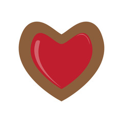 Christmas gingerbread with a heart shape. Vector illustration design