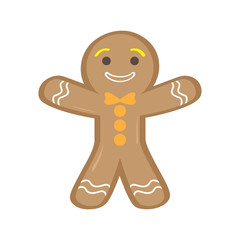 Isolated happy gingerbread man. Vector illustration design