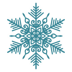 Blue Snowflake - Beautiful blue snowflake isolated on white background