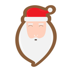 Christmas gingerbread with a santa claus shape. Vector illustration design