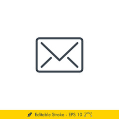 Mail (Message / Email) Icon / Vector - In Line / Stroke Design