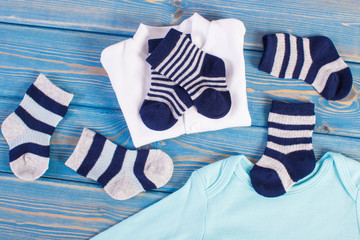 Clothes for little baby boy, extending family concept